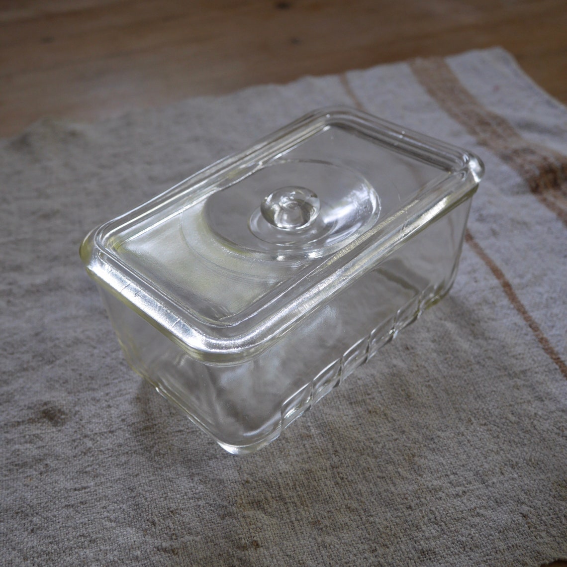 Vintage Glasbake Refrigerator Dish With Lid / Glass Etsy