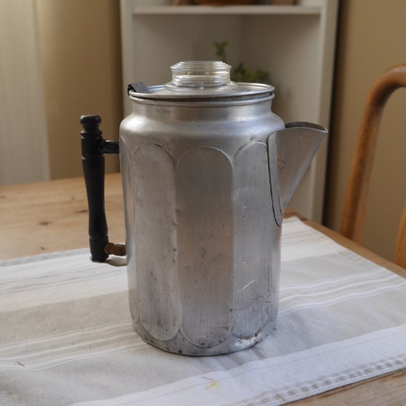 Pure Aluminum Great Northern MFG Co Coffee Pot Chicago, Vintage Large  Percolator 