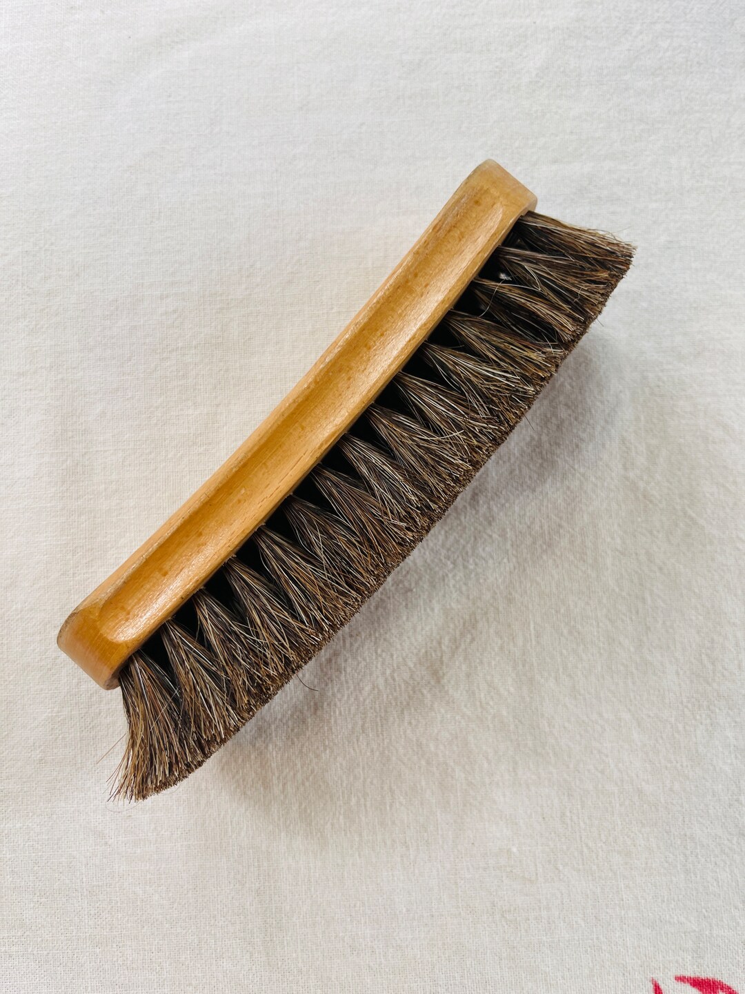 Authentic Vintage Primitive Horse Hair Bristle Brush Wood Etsy