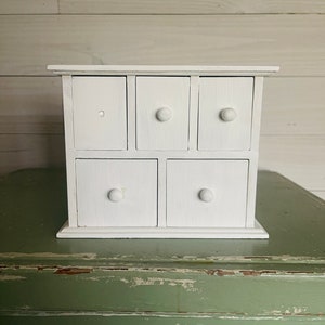 Vintage Wood Chest of Drawers / Small White Chest of Drawers