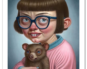 Bespectacled Beatrice with Beanz 13" x 17" fine art print