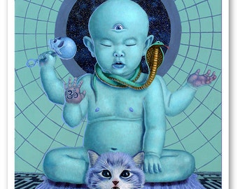 Baby Blue Archival Fine Art Print 16x20 inches