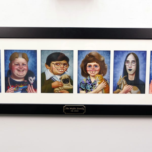 Misfits Menagerie 8" x 26" limited edition framed collage