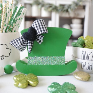 Leprechaun Hat-Shamrocks-Shamrock Hat-Green Hat-Lucky- Happy St. Patrick's Day-Tier Tray-Tiered Tray-Rae Dunn Inspired-Book Stamp-Faux book