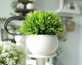 Greenery Arrangement-mini tiered tray greenery-farmhouse home decor-greenery decor-small arrangement-table decor-desk-bathroom-kitchen