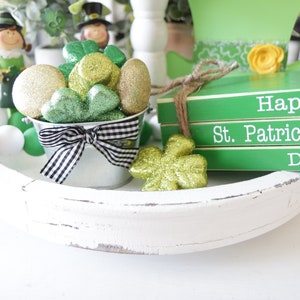 Galvanized Bucket-Shamrock-St. Patrick's Day Decor-Tier Tray Decor-Small Signs-Tier Tray Sign-Tiered Tray-Antique Truck-Green-Lucky-Clover