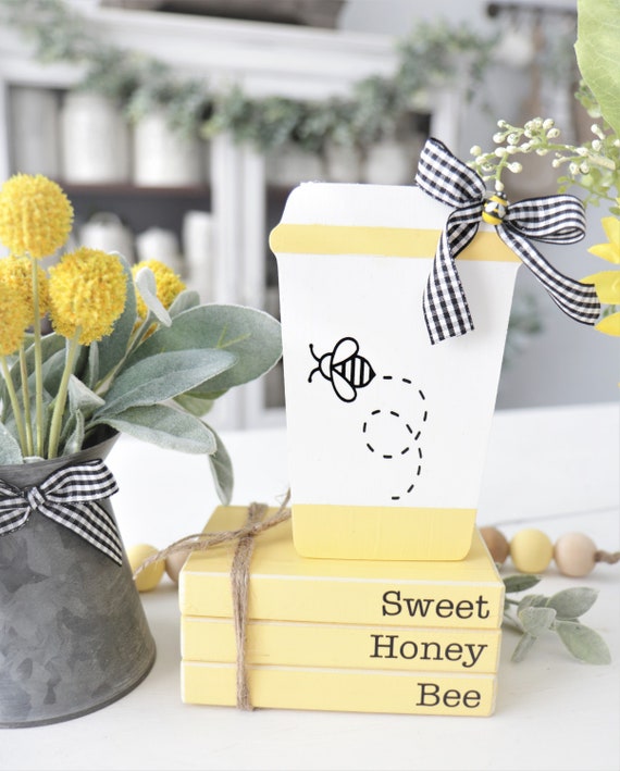 Mini Beehive Farmhouse Bee Tiered Tray Decor Spring Summer Shelf Sitter  Coffee Bar Kitchen Table Bumble Bee Home Decorations 