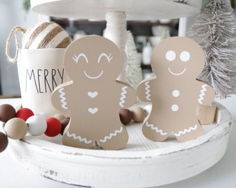 Gingerbread Men-Gingerbread Decor-Gingerbread Cookies-Tier Tray Sign-Tiered Tray-Holiday-Christmas Decor-Winter Decor-Gingerbread Man