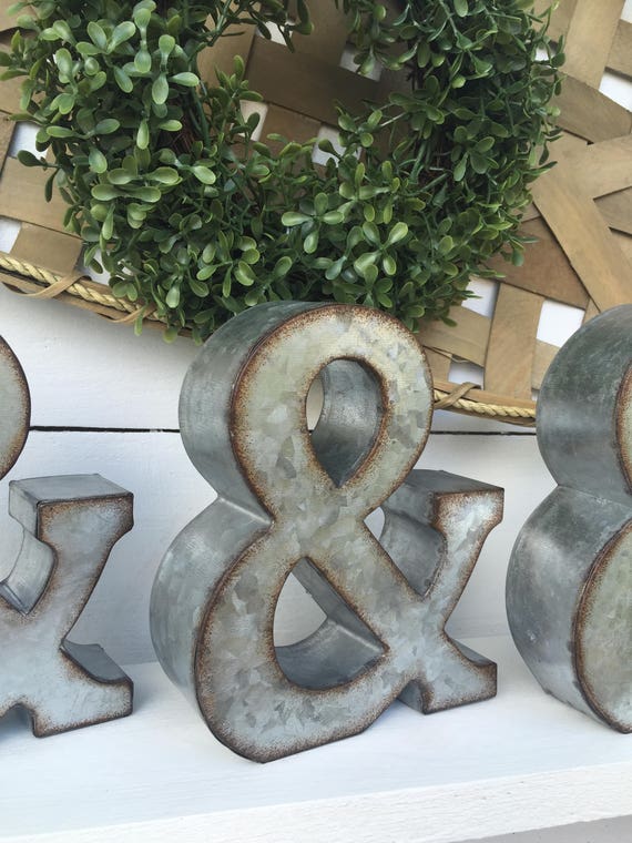 Metal LettersGalvanizedAmpersandhomewall Etsy
