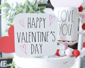 Mini Valentines Day Signs-Rae Dunn Inspired-February 14-Small Signs-Tier Tray Sign-Tiered Tray-Valentine Decor-Heart-Love-Framed-home sign