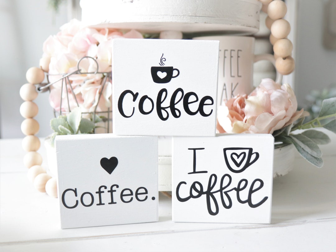 Coffee-coffee Sign-small Wood Block-coffee Bar Decor-wood - Etsy