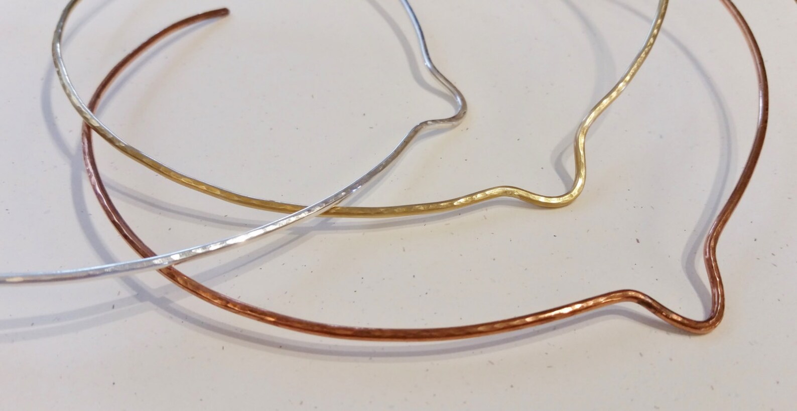 Sterling Silver Neck Wire Collar W/hammered Finish Etsy