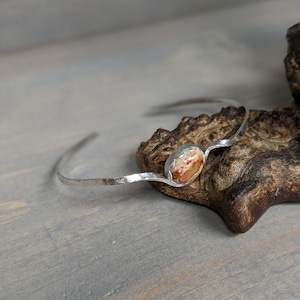 Boulder Opal Open Cuff Bracelet in Sterling