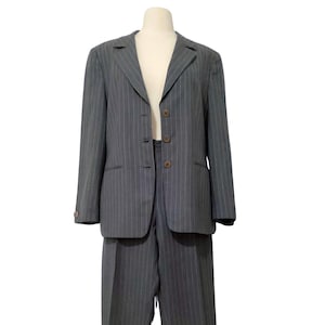 Giorgio Armani Women Gray Pinstripe Suit