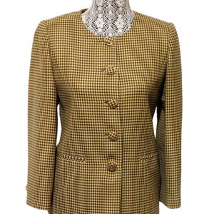 Vintage 1990&#39;s Houndstooth Pattern Jacket + Skirt Suit