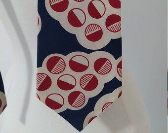 Vintage Men's Silk Red, White, Blue Necktie