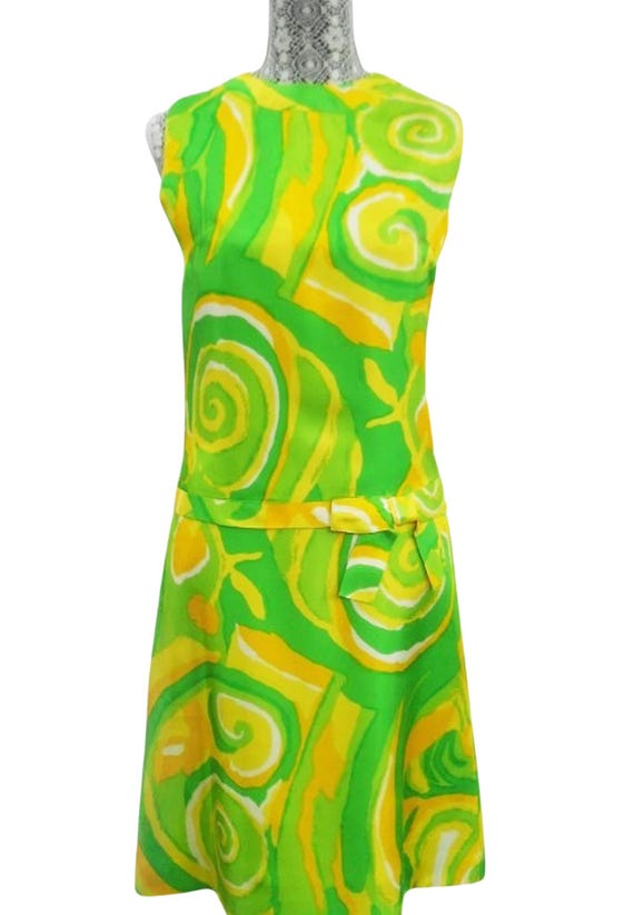Vintage Psychedelic Mod-Style 2-Piece Dress Set - image 1