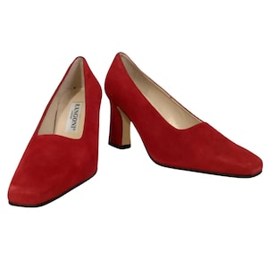 Vintage Red leather Block Heel Pumps by Rangoni