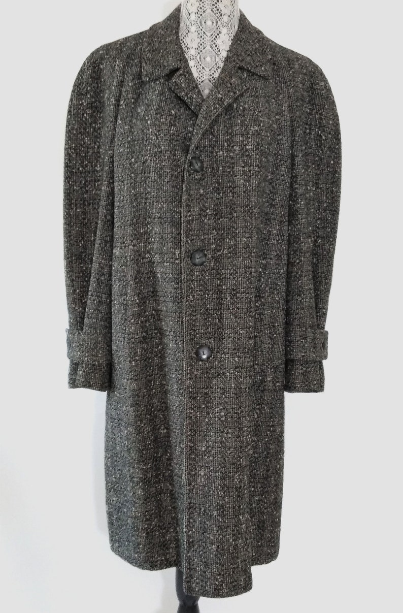 Vintage Men\u2019s Tweed Single Breasted Coat