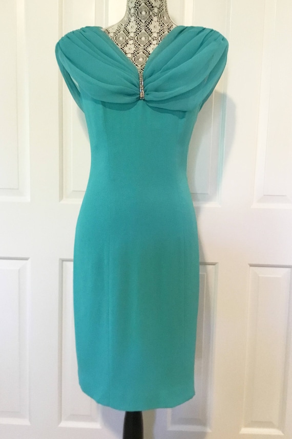 1980s Cocktail Dress w/Shawl Collar