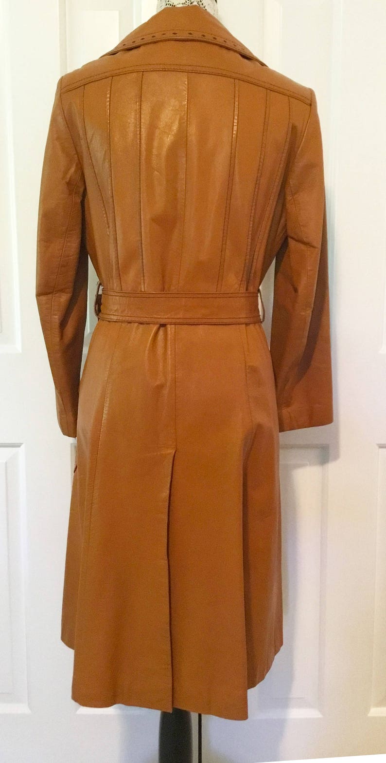 1970's Brown Leather Trench Coat | Etsy