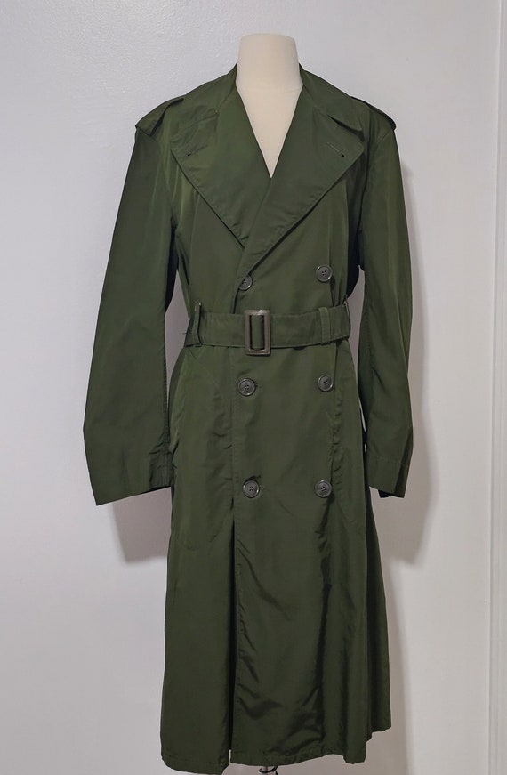 Loose Mid-length Retro Coat Army Green Double-breasted Trench Coat