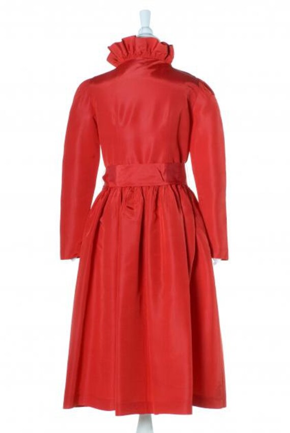 Vintage 1970's Red Ruffled Cocktail Dress - image 2