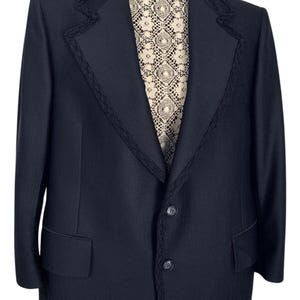 Vintage Men&#39;s Navy Blue Dinner Jacket