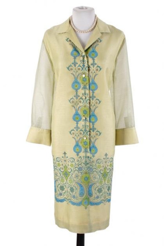 Vintage Alfred Shaheen Sheer Shirt Dress