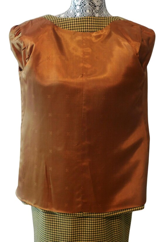 Vintage 1990's Houndstooth Pattern Jacket + Skirt… - image 5