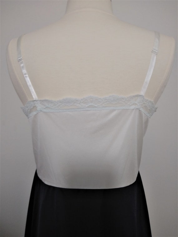 Vintage Black and White Underdress Lace  Full Slip - image 4