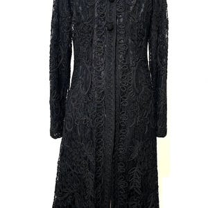 Black lace duster coat clearance