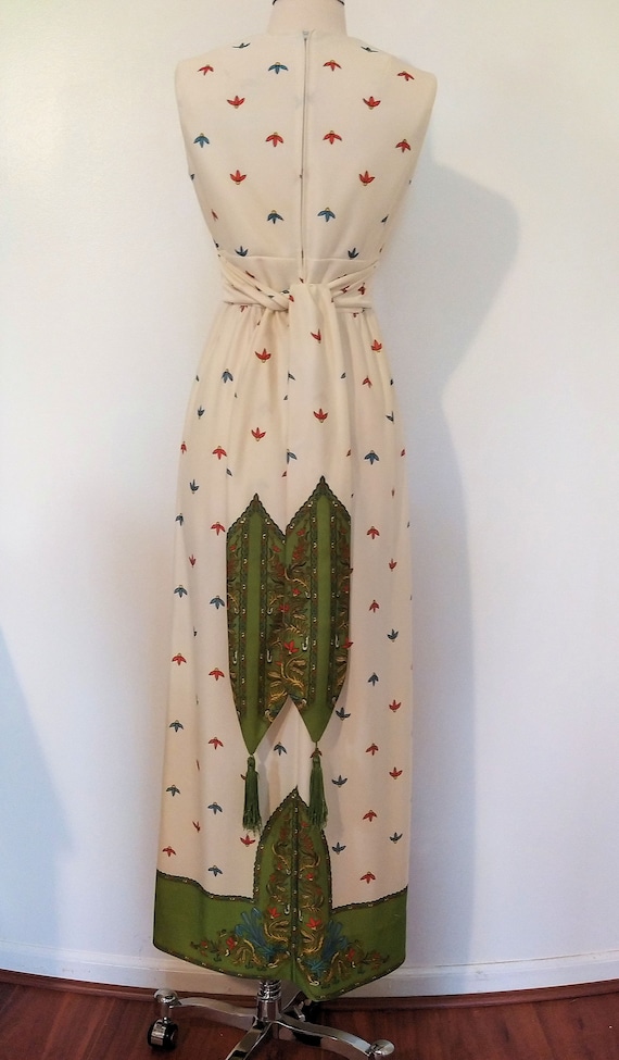 1970s Leslie Fay Paisley Print Maxi Dress - image 4