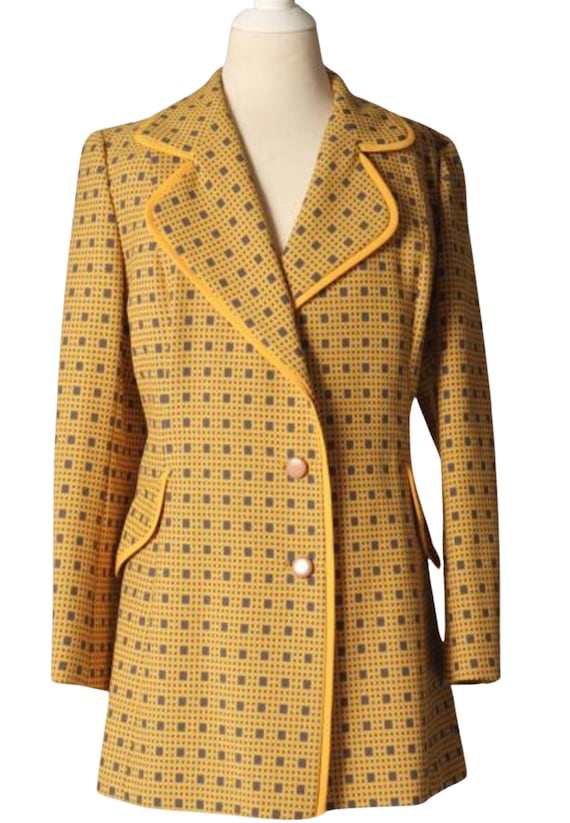 Vintage 1960's "Lilli Ann" Yellow/Gray Blazer Jac… - image 1