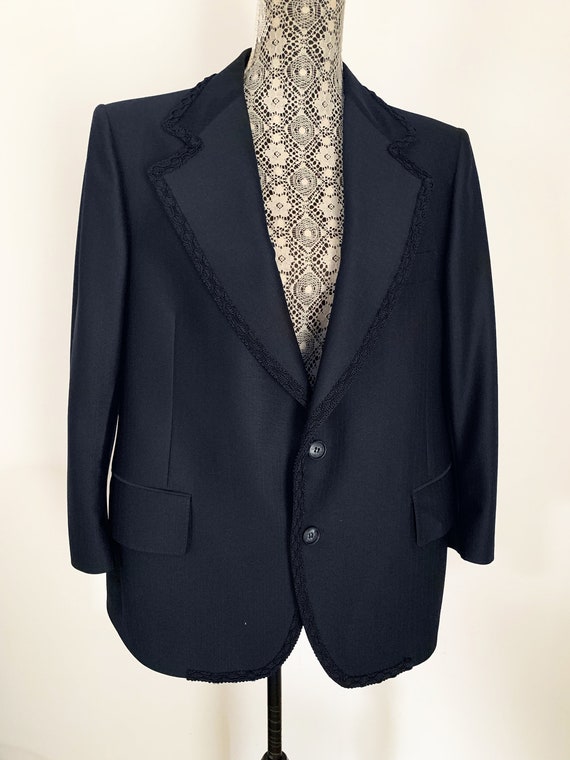 Vintage Men's Navy Blue Dinner Jacket - image 1