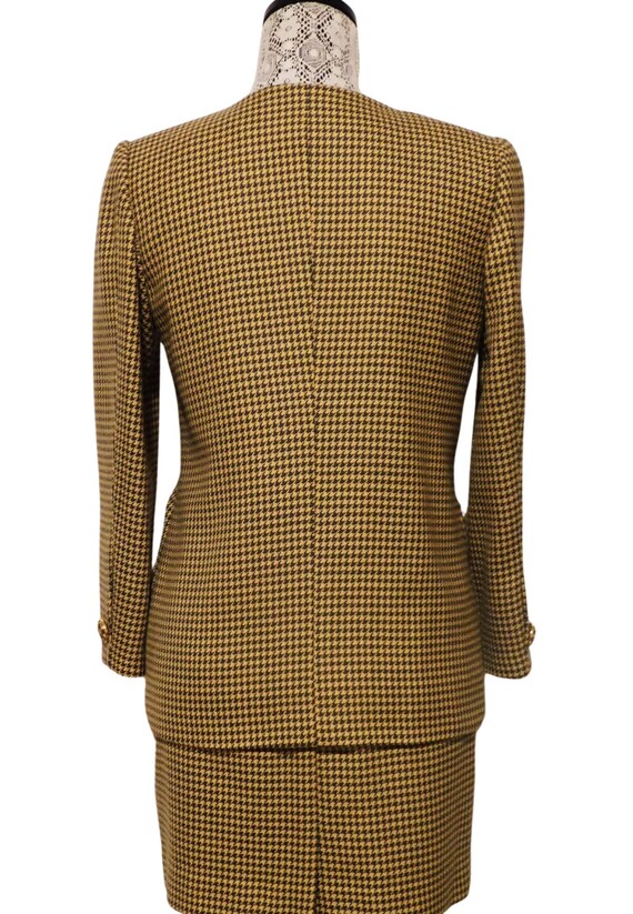 Vintage 1990's Houndstooth Pattern Jacket + Skirt… - image 2