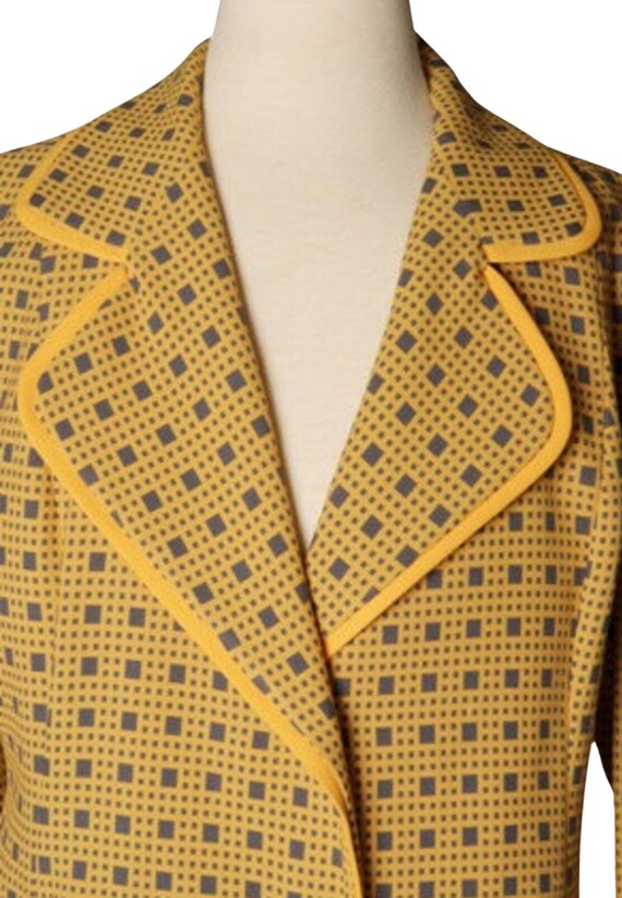 Vintage 1960's "Lilli Ann" Yellow/Gray Blazer Jac… - image 2