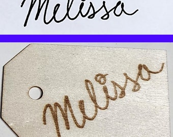 Set of 3 Custom Wooden Christmas present tag with YOUR HANDWRITING