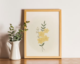 August Birth Flower Digital Print | Birth Flower Print | Gladiolus Wall Print | Vintage Wall Print | Vintage Floral Wall Print | Download
