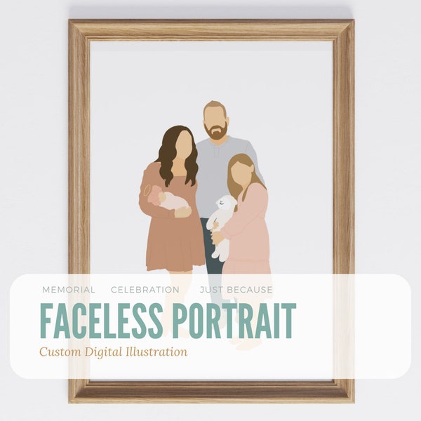 Faceless Portrait Illustration | Digital | Memorial  Illustration | Faceless Portrait | Grief Illustration | Infant Loss Illustration