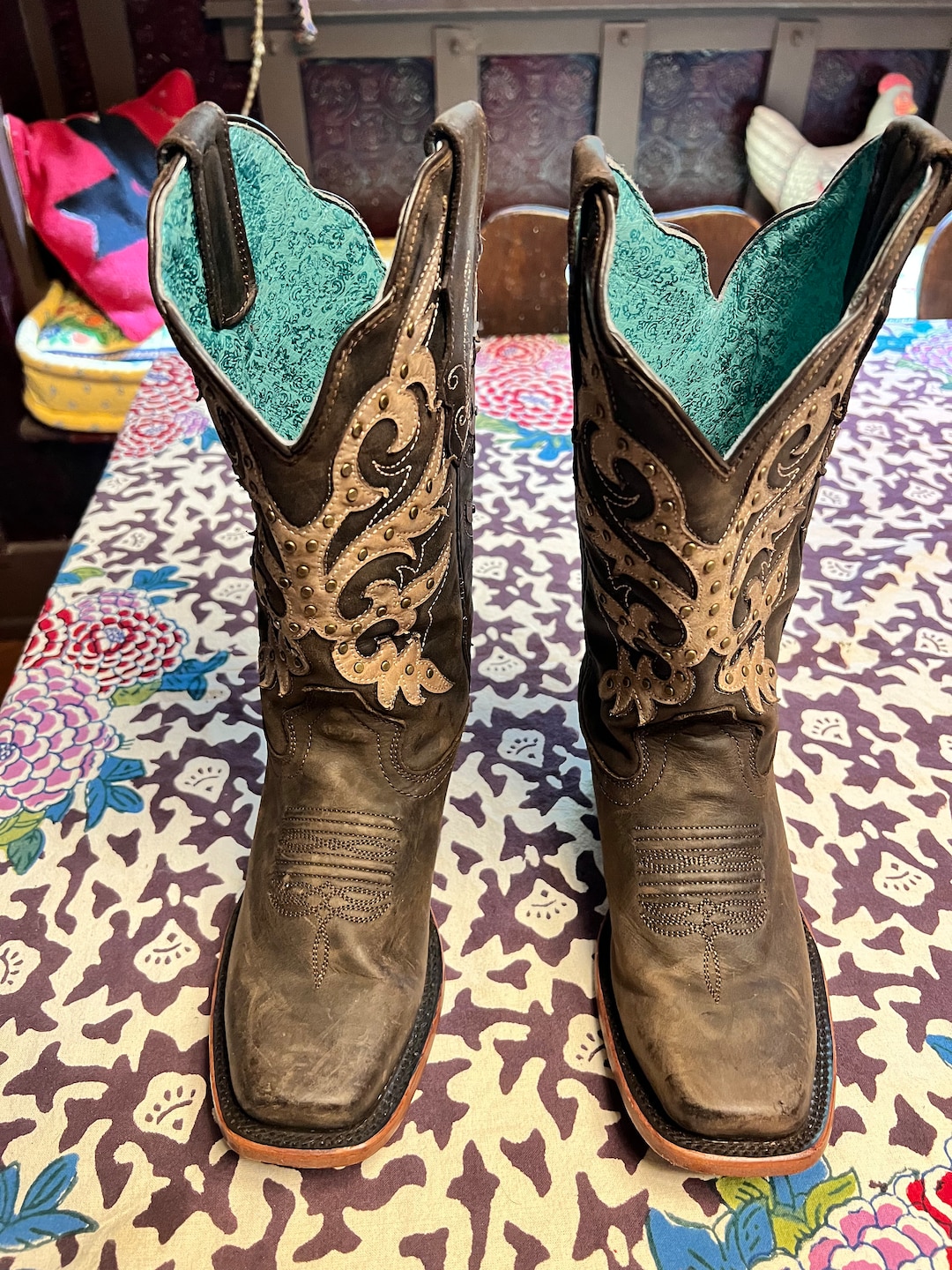 Nokota Horse Rossana Boot Handmade Women's Square Toe Size 5.5/6 22 1/2