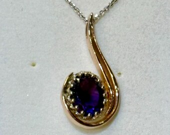 14 karat gold custom Amethyst necklace