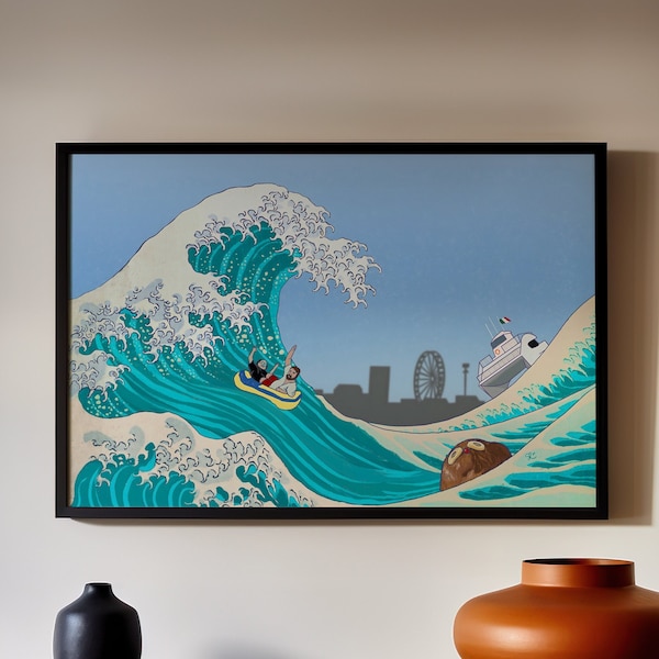 Always Sunny Spoof of The Great Wave off Kanagawa by Hokusai - The Gang Goes to the Jersey Shore with Rum Ham Frank Mac and the Guidos