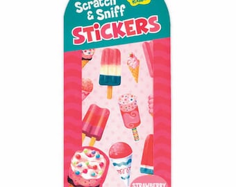 Pegatinas para rascar y oler de golosinas congeladas con aroma a fresa - Juego de 22