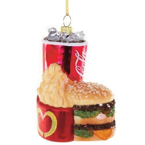 Fast Food Burger Ornament, Iconic Hamburger