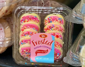 Härligt mjuka sockerkakor, rosa med strössel