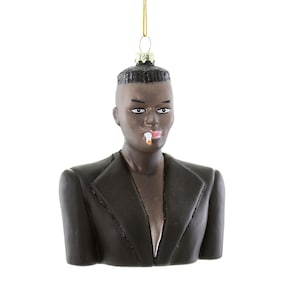Grace Jones Glass Ornament, Pop Culture Gift