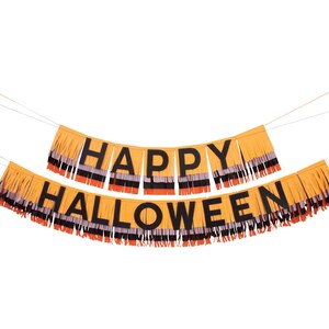 Halloween Fringe Garland Vintage Crepe Paper Home Decor Cute Etsy