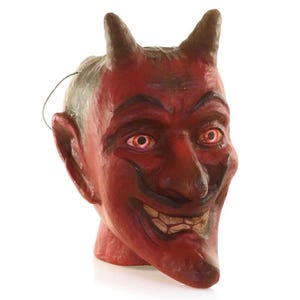 PRE-ORDER Devil Candy Bucket, Paper Mache  Decoration