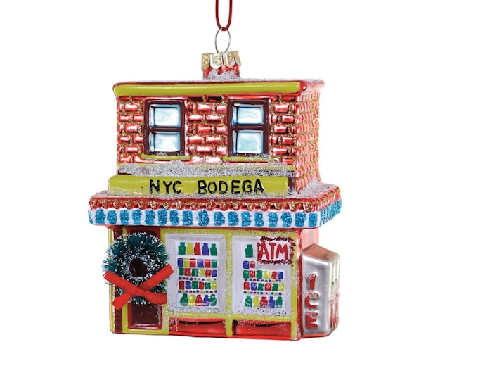 NYC Bodega Ornament, Blown Glass, New York State of Mind